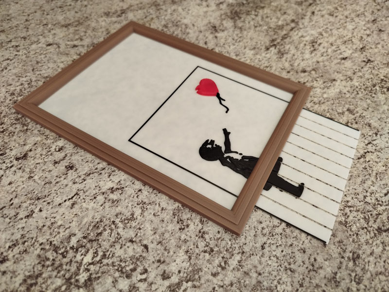 Balloon girl cut 3D - Banksy